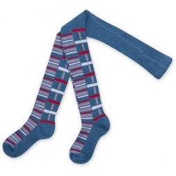Колготки дитячі BNM в різнокольорові смужки (M0C0301-1037-5B-blue)