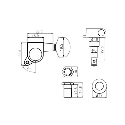 Кілки для гітари Paxphil J-02 3+3 CR