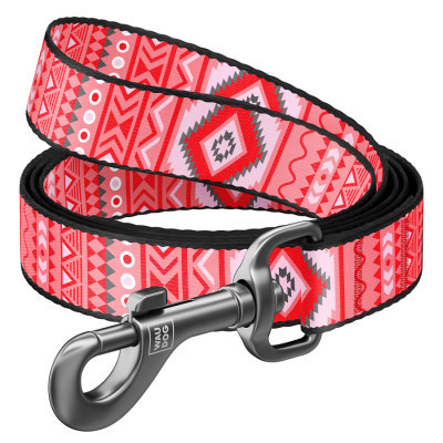 Повідок для собак WAUDOG Nylon &quot;Етно червоний&quot; S (4668)