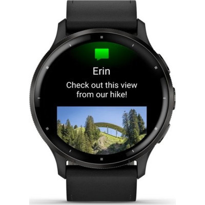 Смарт-годинник Garmin Venu 3, Black + Slate, Leather, GPS (010-02784-52)