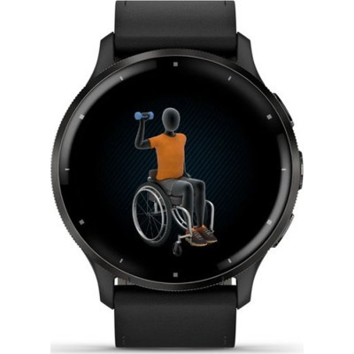 Смарт-годинник Garmin Venu 3, Black + Slate, Leather, GPS (010-02784-52)