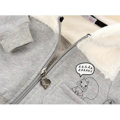 Кофта дитяча Haknur на блискавки з хутряним капюшоном (6943-80G-gray)