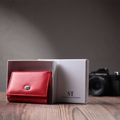 Портмоне ST Leather З натуральної шкіри Червоне (22729)