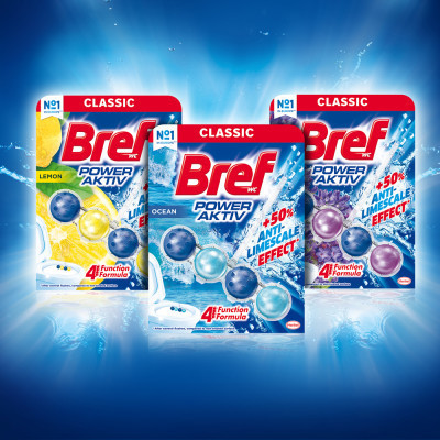 Туалетний блок Bref Сила Актив Океанська Свіжість 3x50 г (9000100753494/9000100753401)