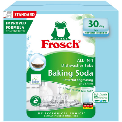 Таблетки для посудомийних машин Frosch Сода 30 шт. (4009175965059/4009175191908)