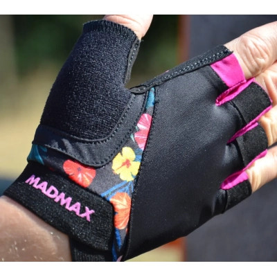 Рукавички для фітнесу MadMax MFG-770 Flower Power Gloves Black/Pink S (MFG-770_S)