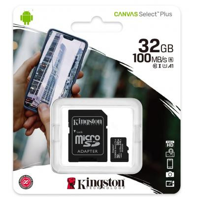 Карта пам&#039;яті Kingston 32GB micSDHC class 10 Canvas Select Plus 100R A1 (SDCS2/32GB)