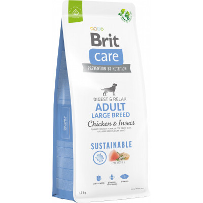 Сухий корм для собак Brit Care Dog Sustainable Adult Large Breed з куркою та комахами 12 кг (8595602558742)