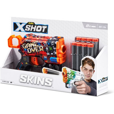 Іграшкова зброя Zuru X-Shot Швидкострільний бластер Skins Menace Game Over (8 патронів) (36515B)
