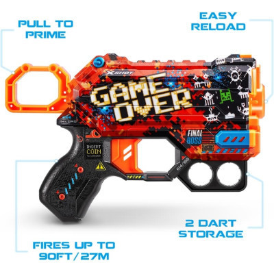 Іграшкова зброя Zuru X-Shot Швидкострільний бластер Skins Menace Game Over (8 патронів) (36515B)