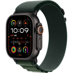 Смарт-годинник Apple Watch Ultra 2 2024 GPS + Cellular 49mm Black Titanium Case with Dark Green Alpine Loop - Small (MX4Q3UL/A)