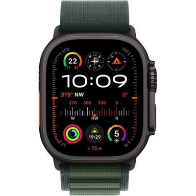 Смарт-годинник Apple Watch Ultra 2 2024 GPS + Cellular 49mm Black Titanium Case with Dark Green Alpine Loop - Small (MX4Q3UL/A)