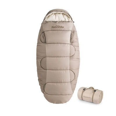 Спальный мешок Naturehike овальний PS200 NH20MSD03 правий, бежевий (6927595765456)