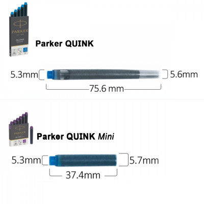 Чорнило для пір&#039;яних ручок Parker Картриджі Quink / 5шт чорний блістер (11 416BK)