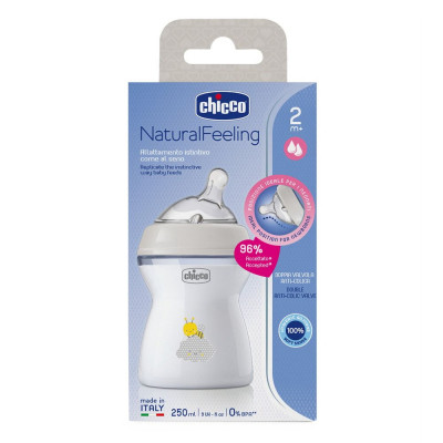 Пляшечка для годування Chicco Natural Feeling силікон середній потік 250мл бежовий (81323.30)