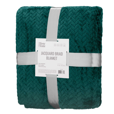 Плед Ardesto Jacquard Braid 200х220см, 100% поліестер, смарагдовий (ART0208JB)