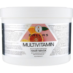 Маска для волосся Dalas Cosmetics Multivitamin Енергетична з компл. мультивітамінів, екстрактом женьшеню та олією авокадо 500 мл (4260637723512)
