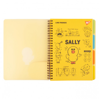 Зошит Yes А5 Line Friends. Sally пластикова обкладинка 80 аркушів, лінія (765736)