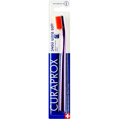 Зубна щітка Curaprox CS 5460 Ultra Soft Ультрам&#039;яка D 0.10 мм Фіолетова з помаранчевою щетиною (CS 5460-36)