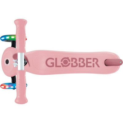 Самокат Globber Go Up Sporty Led пастельно-рожевий (452-710-4)