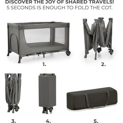 Дитячий манеж Kinderkraft Joy 2 Dark Grey (5902533925117)