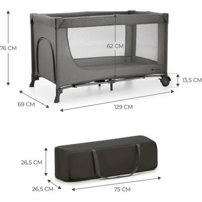 Дитячий манеж Kinderkraft Joy 2 Dark Grey (5902533925117)