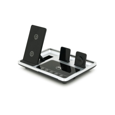 Зарядний пристрій Voltronic 4-in-1 Wireless Charging Station Smartphone + Watch + Earbuds black silver (BZ/R-11)