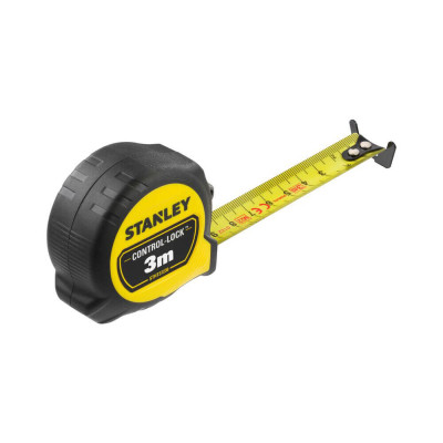 Рулетка Stanley CONTROL-LOCK, 3мх19мм, у прогумованому корпусі, з двосторонньою шкалою (STHT37230-0)