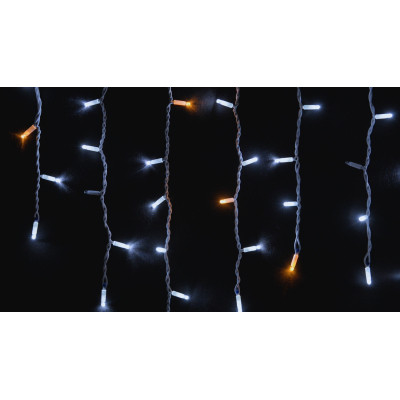 Гірлянда Delux ICICLE 100LED 2x0.7 м Жовтий flash Білий/Білий IP44 (90015181)