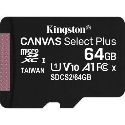 Карта пам&#039;яті Kingston 64GB micSDXC class 10 A1 Canvas Select Plus (SDCS2/64GB)