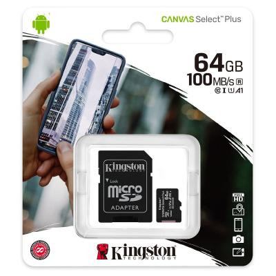 Карта пам&#039;яті Kingston 64GB micSDXC class 10 A1 Canvas Select Plus (SDCS2/64GB)