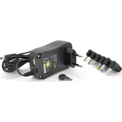 Блок живлення мережевий Voltronic 12W Universal, Output 3V-12V, 2.35*0.75/ 3.0*1.1/3.5*1.35/4.0*1.7 /5.5*2.1/5.5*2.5 (12492 / YT-UPS12W)