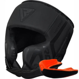 Боксерський шолом RDX T15 Noir Cheek Protector Matte Black M (HGR-T15MB-M)