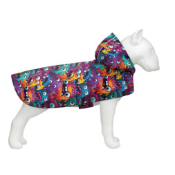 Дощовик для тварин WAUDOG Clothes Накидка з капюшоном Зубасті монстри XL (359-4048)