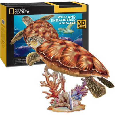 Пазл Cubic Fun 3D Зникаючі тварини Морська черепаха (DS1080h)