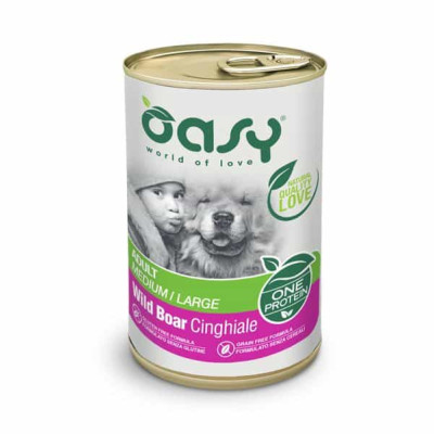 Консерви для собак OASY One Animal Protein ADULT Medium/Large з диким кабаном 400 г (8053017346175)