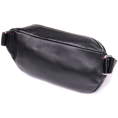 Сумка Vintage Чоловіча бананка з м&#039;якої натуральної шкіри Чорна (sale_15116)