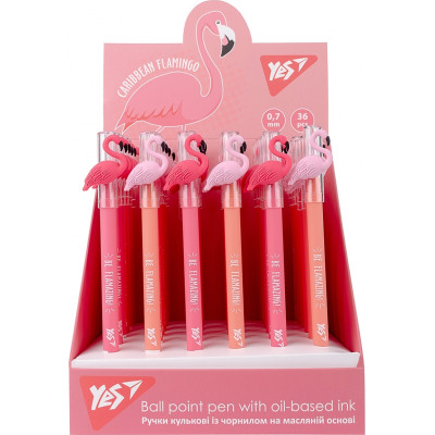 Ручка кулькова Yes Caribbean flamingo 0,7 мм синя (412003)