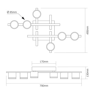 Світильник Videx під лампу 6xGX53 (VL-SPF31-6W)