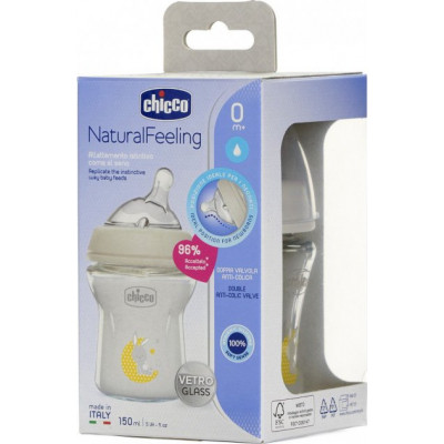 Пляшечка для годування Chicco Natural Feeling силікон. повільний потік 150 мл (81211.30)