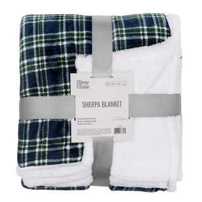 Плед Ardesto Sherpa 160х200см, 100% поліестер, клітинка, зелений (ART0202SH)