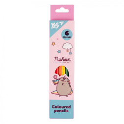 Олівці кольорові Yes 6 кольорів Pusheen рожево-бірюзовий (290725)
