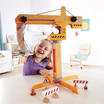 Ігровий набір Hape дерев&#039;яний підйомний кран з аксесуарами (E3011)