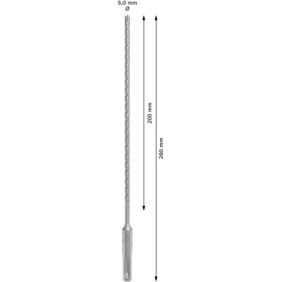 Бур Bosch по бетону SDS-Plus-5X, 5x200x260мм (2.608.836.606)