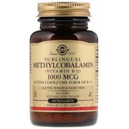 Вітамін Solgar Вітамін В12 (Метілкобаламін), Sublingual Vitamin B12 1000 мк (SOL-01951)