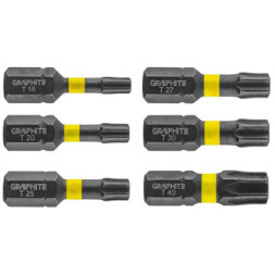 Набір біт Graphite ударних TX10/15/20/25/30/40 x 25 мм, 6 шт. (56H541)