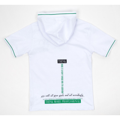 Футболка дитяча Blueland з капюшоном (12530-128G-white)