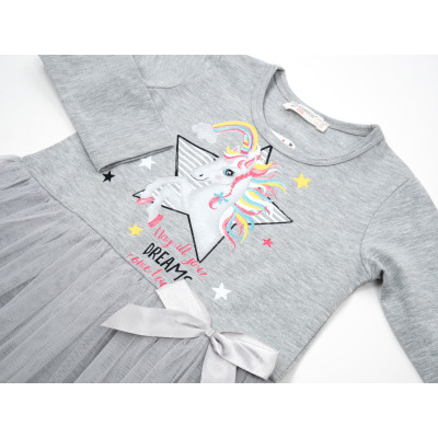 Плаття дитяче POP FASHION з єдинорогом (6738-98G-gray)