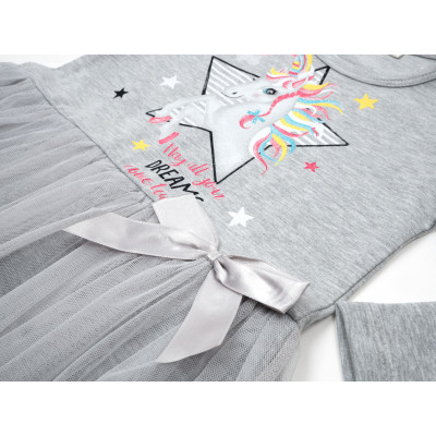 Плаття дитяче POP FASHION з єдинорогом (6738-98G-gray)