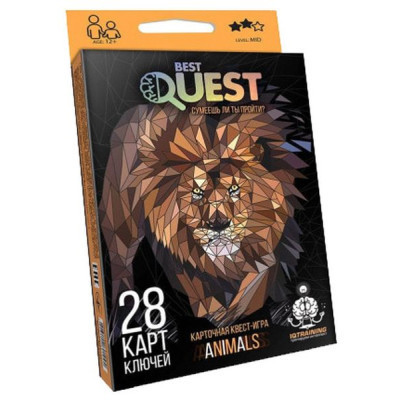 Настільна гра Danko Toys Best Quest Тварини, російська (BQ-01-02)